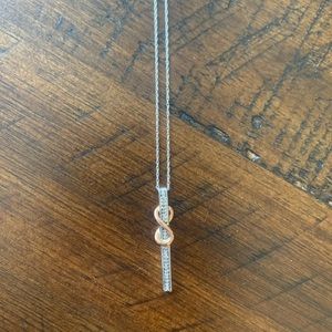 Diamond Infinity Bar, 10K Two-Tone Gold